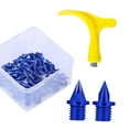 thumbnail image 4 of 50 piezas de clavos para zapatos de pista, accesorios resistentes, reemplazo de 5mm con llave para deportes al aire libre, es, hombres y Azul, 4 of 8