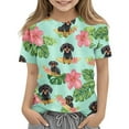 thumbnail image 2 of T-Shirt Quotidien à Manches Courtes Décontracté pour Tout-Petit HVOBBTY, T-Shirt à Manches Courtes pour Enfants 3-14 Ans Col Rond pour Garçon et Fille Vert Armée, 11 Ans, 2 of 5