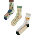 thumbnail image 5 of Women's 3 Pairs Sheer Mesh Socks Floral Thin Socks, 5 of 6