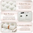 thumbnail image 6 of KINFFICT Futon Sofa Bed, Convertible Sleeper Sofa Bed with Pull Out Couch, Modern Velvet Loveseat Sleeper, Small Couch for Living Room, Beige, 6 of 9