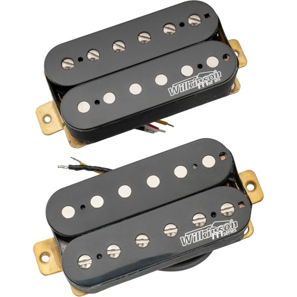 Wilkinson Vintage Classic Alnico 5 Overwound Open Style Humbucker Pickups Neck Bridge Pickup Set for Epiphone Les Paul LP Electric Guitar, Black