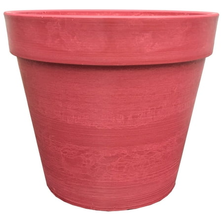 Spigo Contemporary UV-Protective Resin Pots, 10-inches, Red