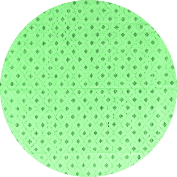 Ahgly Company Indoor Round Abstract Emerald Green Modern Area Rugs, 6' Round