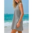 thumbnail image 3 of Vestido CUPSHE para mujer, cuello en V, cuello en V, sin mangas, a rayas, azul marino, XS, 3 of 7