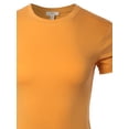 thumbnail image 4 of A2Y Women's Junior Fit Basic Solid Cotton Short Sleeve Crew Neck T Shirt Tee Tops Dark Mustard XL, 4 of 5