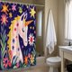 thumbnail image 3 of Cortina de ducha con diseño floral de unicornio mágico, impermeable, 180 x 200 cm, 3 of 3