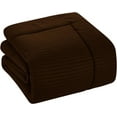 thumbnail image 4 of DNG Creations 1 Piece Box Stitched Striped Pattern Comforter 100% Egyptian Cotton Quilt Cover 800 TC All Season 550 GSM ( Oversized Queen Size ) Stripe Chocolate Colour, 4 of 5