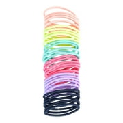 Scünci No Damage Elastic Stretch Nylon Ponytail Holder Hair Ties, Bright Multi-Color, 32 Ct