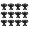 thumbnail image 1 of 12 Pcs Boutons de Porte en Aluminium Poignée Ronde de Tirage de Porte Boutons d'Armoire de Cuisine Boutons de Tirage pour Armoire Garde-Robe (Noir Mat), 1 of 6
