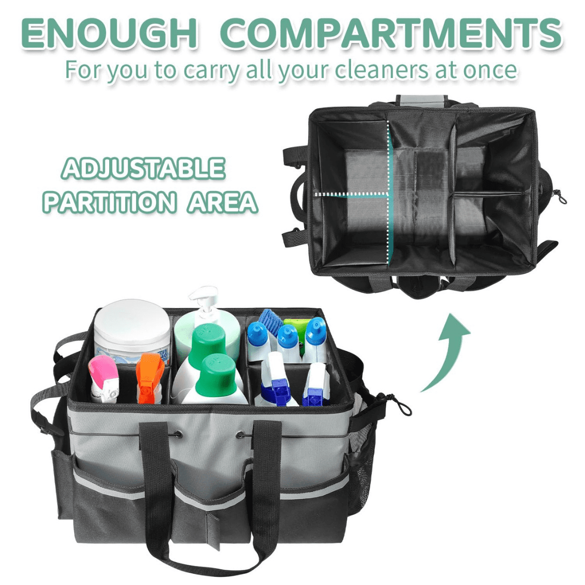 SPACEMUSE Large Wearable Tool Organizer Bag, with Multiple Pockets & Sturdy Handles, Multifunctional for Cleaning Supplies & Tools&nbsp;for House & Bathroom