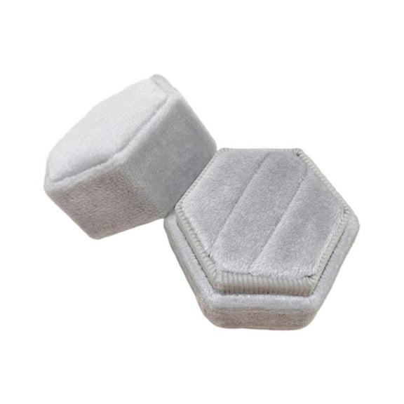 WINDLAND Velvet Jewelry Ring Box Engagement Wedding Box Keepsake Box Bridal Ring Holder Double Slots Hexagon Multicolor Display