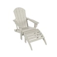 thumbnail image 3 of WestinTrends Malibu Outdoor Lounge Chair, 2-Pieces Adirondack Chair Set with Ottoman, All Weather Poly Lumber Patio Lawn Folding Chairs for Outside Pool Garden Backyard Beach, Sand, 3 of 10