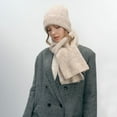 thumbnail image 6 of Soft Wool-Blend Knit Scarf & Hat Set - Warm Winter Two-Piece Accessory Collection for Men and Women,167x24/25x24 cm,Matcha Green, 6 of 25