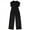 black, variant on Project 28 Womens Notch Lapel Jumpsuit, Black, Large