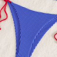 thumbnail image 6 of Women's Bikini Swimsuits, Plaid Strapless Cup Tie Side Two Piece Bikini Summer Swimwear Blue L, 6 of 6