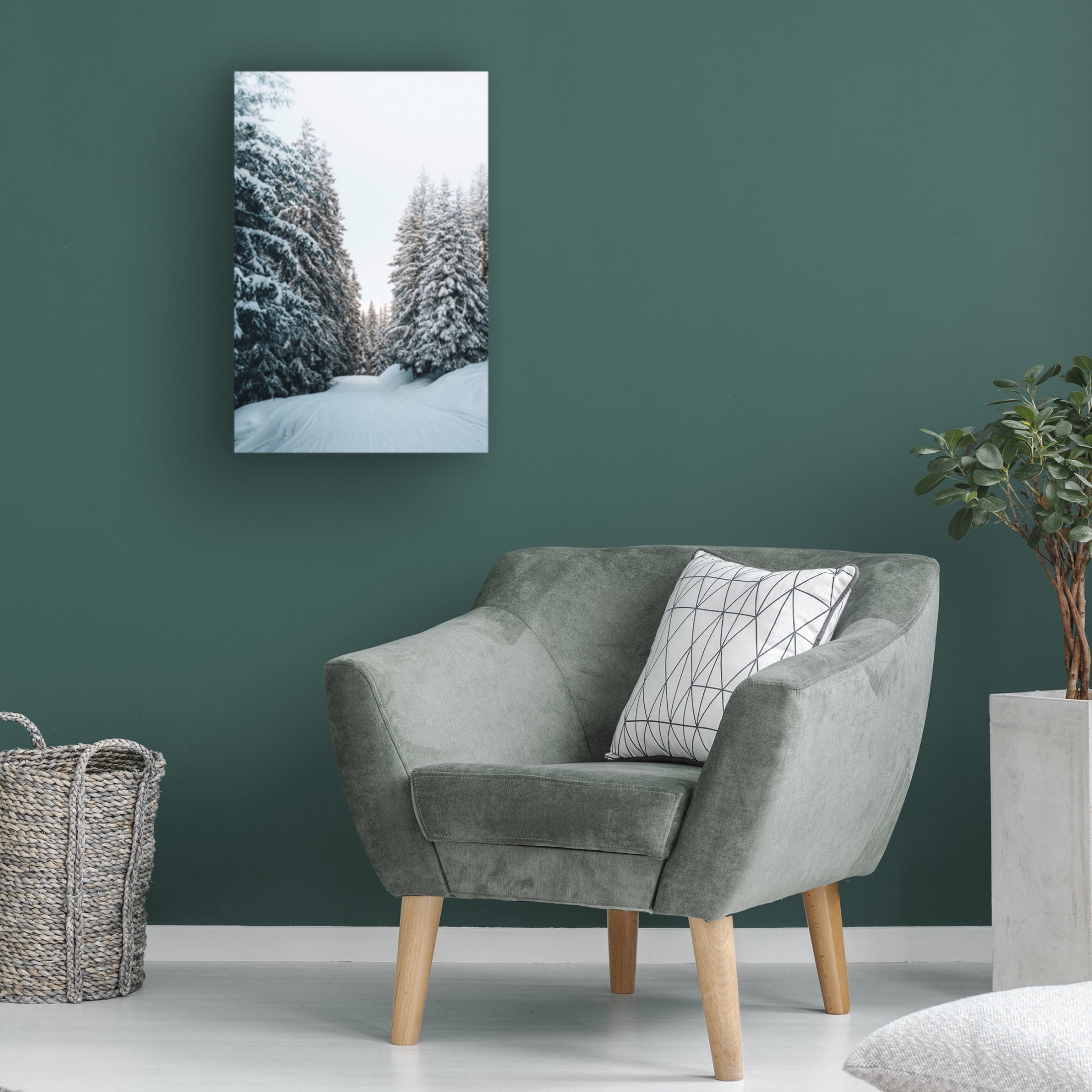 Canvas Wall Art - Incado 'Trail in Snow' Wall Art for Living Room, Bedroom, or Office Décor by Trademark Fine Art - 16 x 24 Inches