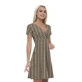 thumbnail image 1 of Women’s A Line Striped Summer Dress, Retro Triangle Arrangement, Cross Wrap V Neck, 6 Sizes, by Ambesonne, 1 of 2