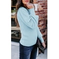 thumbnail image 2 of Sherrylily Women Puff Sleeve Pullover Sweaters Crew Neck Slim Knitted Jumper, 2 of 4