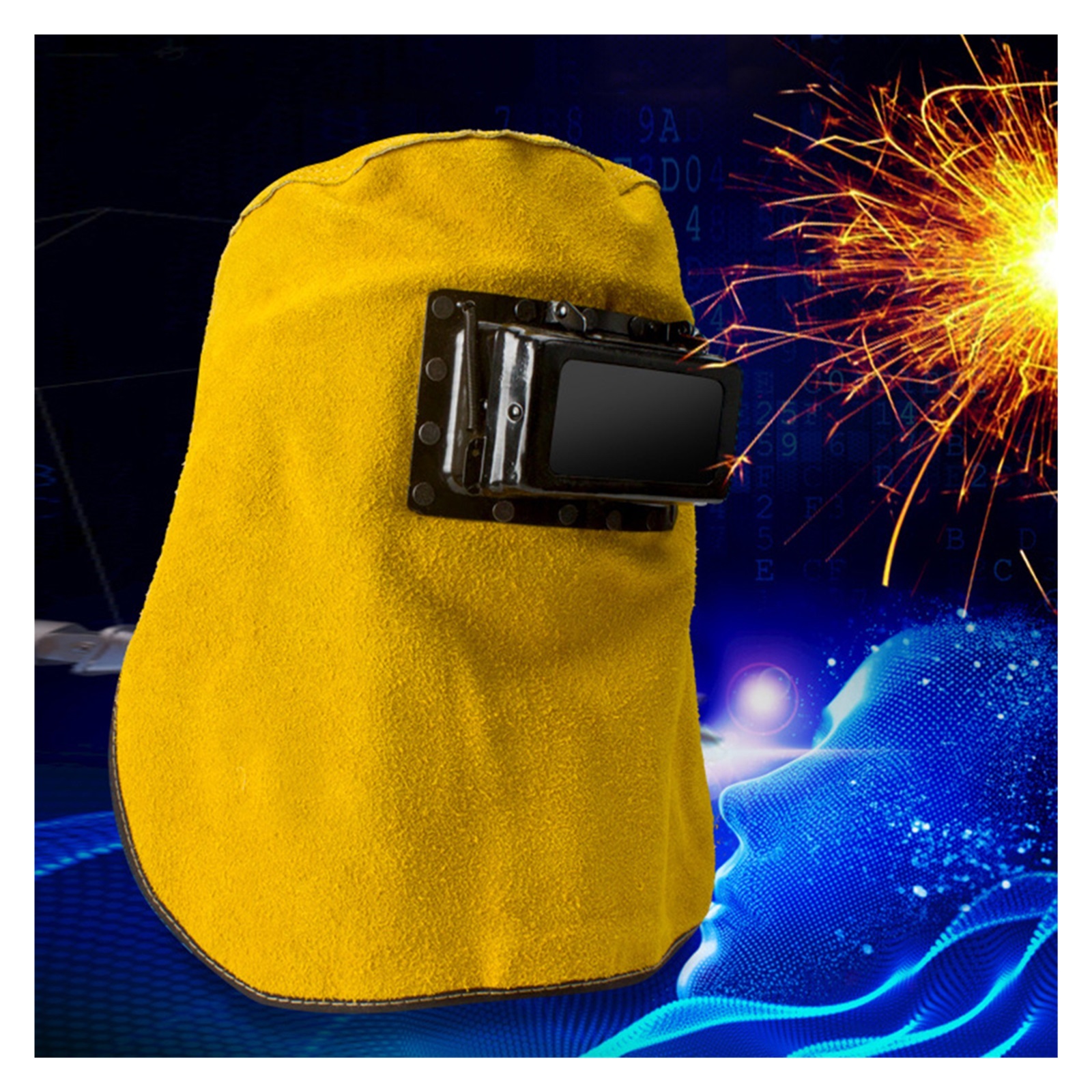 Welding Mask Welder Hood Heat Resistant Leather Helmet with Filter Lens Neck Eye Face Protection Welder Safety Accessories ,Great Choice