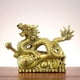 thumbnail image 3 of Xiao Hua Estatua de dragón de latón Feng Shui chino, escultura para decoración del hogar, oficina, mesa, adornos para riqueza y éxito, regalos de buena suerte, estilo B, pequeño, 3 of 3