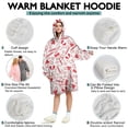 thumbnail image 5 of Wearable Oversized Blanket,Red Christmas Snowman Pattern Wearable Blanket Hoodie for Adults,Cozy Hooded Blankets with Super Pockets,Super Warm Fuzzy Pullover for Women & Men, 5 of 6