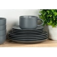 thumbnail image 4 of 10 Strawberry Street Wazee Matte 16 Pc Coupe Dinnerware Set, Charcoal, 4 of 8