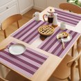 thumbnail image 5 of Purple Stripes Placemats Set of 2 Layered Striped Lines Modern Minimalist Place Mats Indoor Wipeable Table Mats Washable Cloth Dining Table Placemats for Kitchen Holiday Party Home Decor 13x19 Inch, 5 of 9