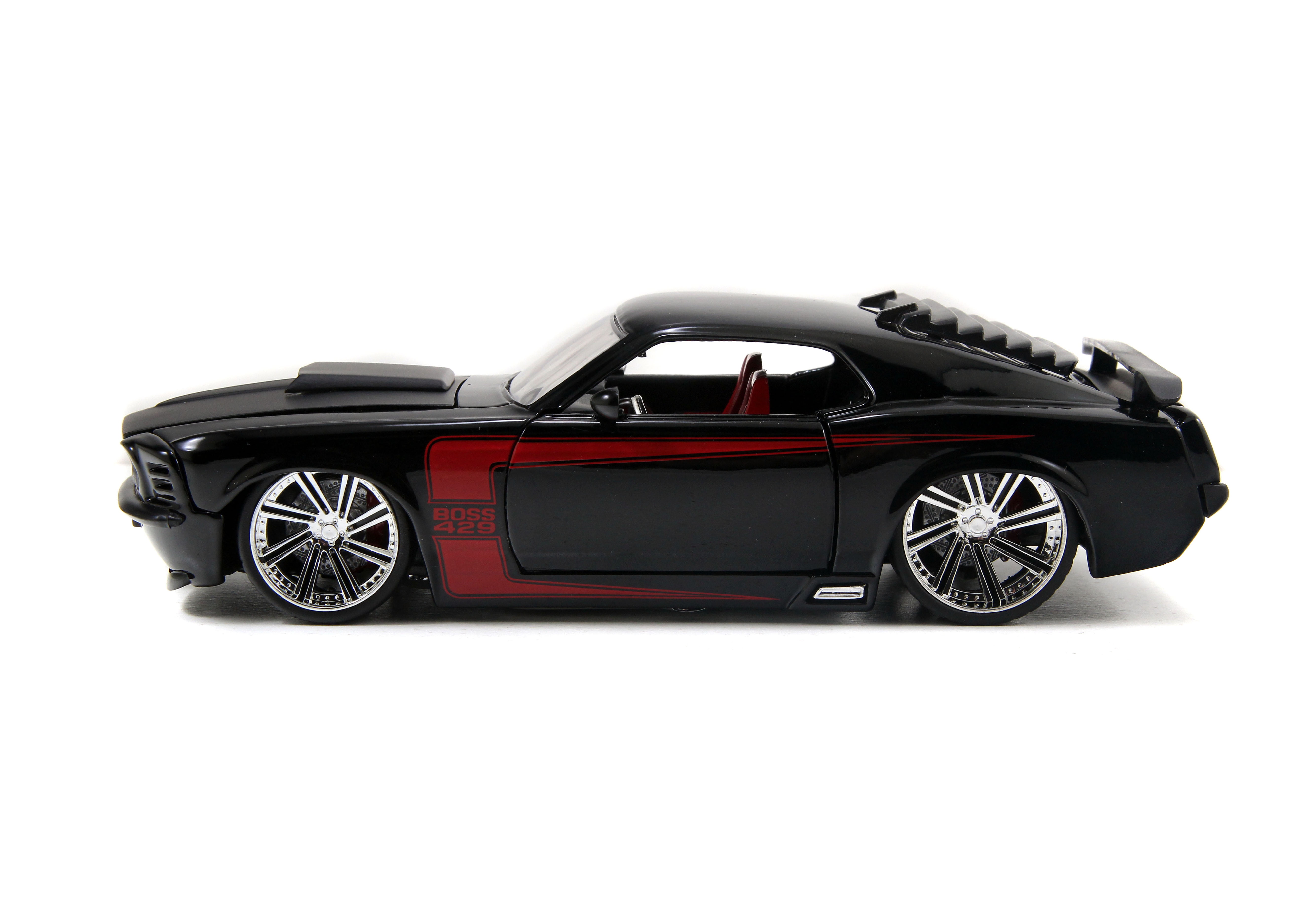 Big Time Muscle 1:24 1970 Ford Mustang Boss 429 Die-cast Car Black Red Play  Vehicles