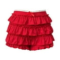 thumbnail image 3 of HXWCHs Women's Layered Ruffled Lace Shorts Skater Skirt Fashion Summer Pant Design Red L, 3 of 4