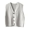 thumbnail image 1 of Chaleco de punto, ropa deportiva ligera y moderna, camisetas sin mangas, suéter de estilo vintage para mujer Longitud 53cm, 1 of 8