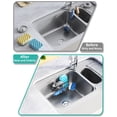 thumbnail image 5 of Sherry Multifunctional Sponge Holder with Unique M-Shaped, 2 Installation Methods Kitchen Sink Organizer, Rustproof Stainless Steel Sink Caddy for Sponge, Brush, Sink Stopper and Scraper -Black, 5 of 7