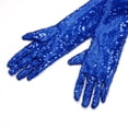 thumbnail image 4 of Yartina Womens Long Opera Party Glove Sequins 28-inch Wedding Party Accessories Sun Protection Gloves Blue One Size, 4 of 7