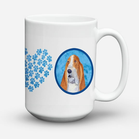 Blue Basset Hound Coffee Mug 15 oz