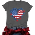 thumbnail image 6 of Women's American Flag Letter Print Short Sleeve Top Round Neck Independence Day Tee Shirt, 6 of 6
