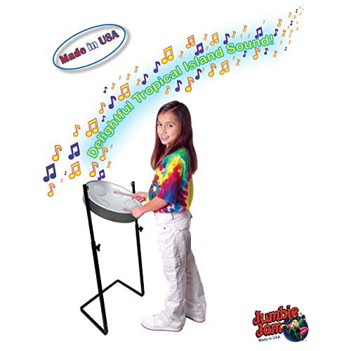 Panyard Jumbie Jam Steel Drum Kit with Metal Z-Floor Stand Silver