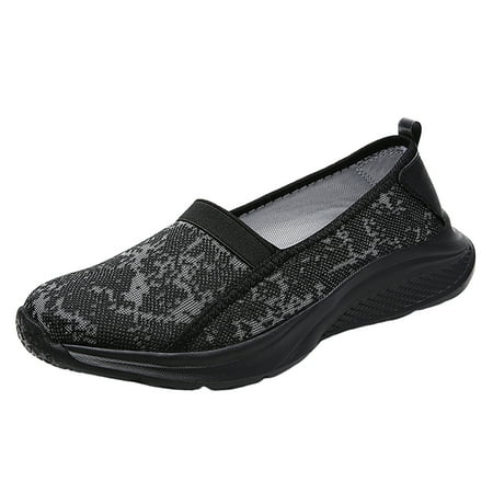 

Blphud Ladies Shoes Summer Shoes for Women 2024 Shoes for Women Wide Women s Slip on Travel Soft Sole Comfortable Shoes Outdoor Mesh Runing Fashion Sports Breathable Shoes Womens Black 37