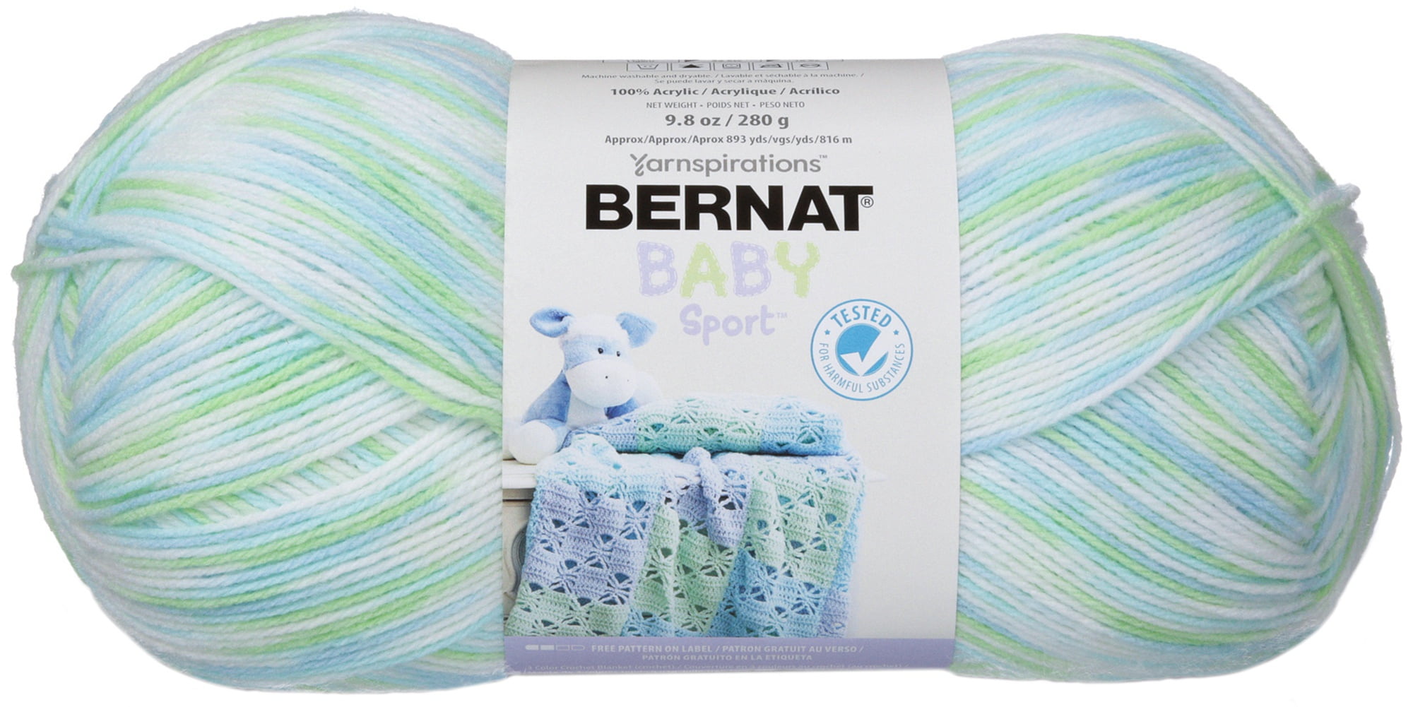 Bernat® Baby Sport™ Ombre Yarn, Acrylic #3 DK, 9.8oz/280g, 893 Yards
