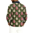thumbnail image 4 of Wutalume Men's V-Neck Christmas Print Sweater, Long Sleeve Ribbed Knit Pullover, Cozy Stretch Top for Holiday Parties, Casual Comfort and Layering,Army Green L, 4 of 6