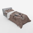 thumbnail image 3 of Ambesonne Animal Bedding Set 4 Pcs, Domestic Cat Face, Queen, Bluegrey Umber Brown, 3 of 3