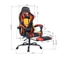 thumbnail image 5 of Gaming Chair Office Chair High Back Computer Chair PU Leather Desk Chair with Footrest, Modern Executive Ergonomic Adjustable Swivel Task Chair with Headrest and Lumbar Support (Yellow), 5 of 8