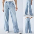 thumbnail image 3 of CHWGFWL Woman Jeans 2024 Jeans for Women High Waist Baggy Wide Leg Jeans Stretchy Denim Pants Y2 K Denim Jeans for Women Butt Lifting Jeans for Women (Blue,L), 3 of 6
