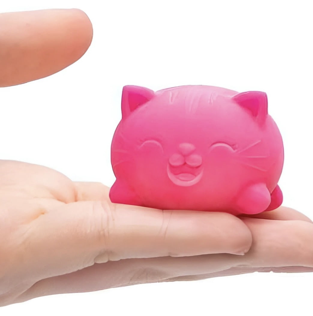 NEEDOH Teenie cool cat sQUSHI , STRESS RELIEVER, FIDGET , SENSORY BALL , COLORS MAY VARY, 3 cats PER PACK