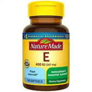 Nature Made Plant Sourced Vitamin E 267 mg (400 IU) d-Alpha Softgels, 100 Count for Antioxidant Support (Pack of 3)