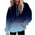 thumbnail image 5 of Dazajoo Plus Size Sweatshirts for Women Long Sleeve Oversized Gradient Color Pullover Hoodies with Pocket 2024 Winter Womens Loose Drawstring Hooded Tops Today's Deals,Navy,XL, 5 of 5