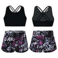 thumbnail image 5 of DPOIS Kids Girls Criss Criss Tankini Swimsuits Sets Top with Boyshorts Black Rose 16, 5 of 7