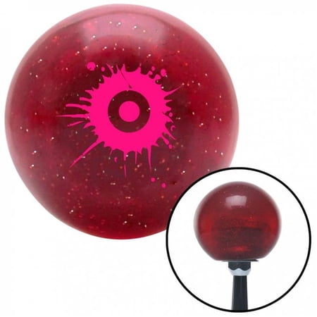 American Shifter 56620 Pink Target with Splatter Red Metal Flake Shift Knob with M16 x 1.5 Insert Shifter