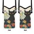 thumbnail image 6 of SEANATIVE Neoprene Small Cell Phone Crossbody Bag for Women Men Waterproof Phone Case Carry Pouch for iPhone 15/14/ 13 Pro Max, for Samsung S24/23/22, Black Cat Daisy Flower Butterfly, 6 of 7