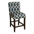 thumbnail image 1 of HomePop 39.5" Traditional Wood and Fabric Counter Height Barstool in Blue, 1 of 2