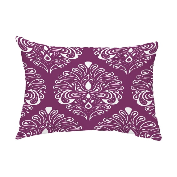 Simply Daisy, 14" x 20" Veranda Purple Abstract Decorative Outdoor Pillow
