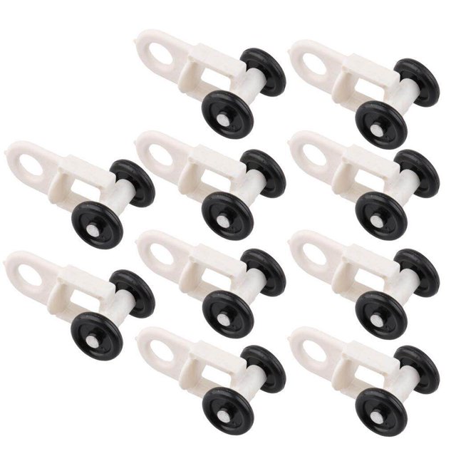 Maoww 10Pcs Curtain Track Glider Rail Slide Rolling Runner Hook Ceiling Carrier 2#-30mm